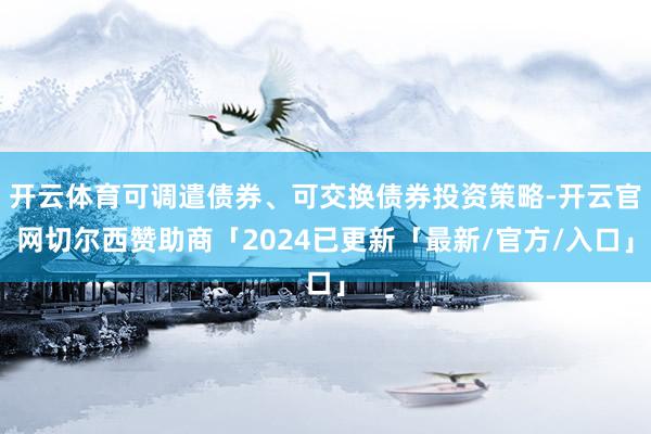 开云体育可调遣债券、可交换债券投资策略-开云官网切尔西赞助商「2024已更新「最新/官方/入口」