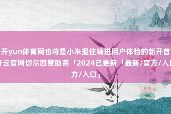 开yun体育网也将是小米握住精进用户体验的新开首-开云官网切尔西赞助商「2024已更新「最新/官方/入口」